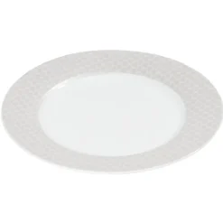 Gifi Assiette plate blanche bordure brillante