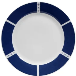 Gifi Assiette plate blanche décor aile bleu