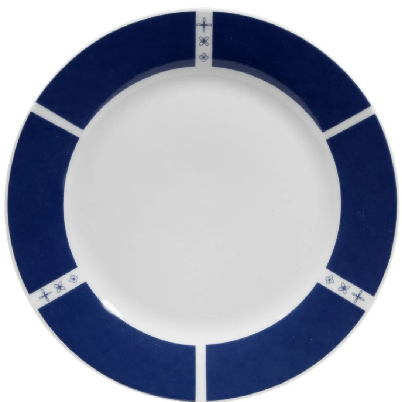 Gifi Assiette plate blanche décor aile bleu