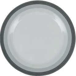 Gifi Assiette plate blanche et grise Sérénité Rayures