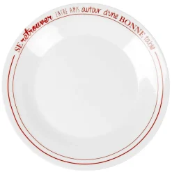 Gifi Assiette plate blanche et rouge