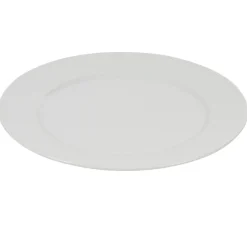 Gifi Assiette plate blanche ronde aile damassée