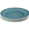 Gifi Assiette plate bleu effet spirale x4