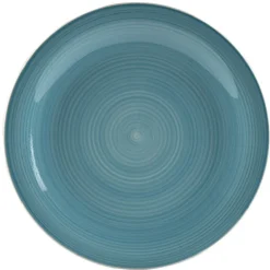 Gifi Assiette plate bleu effet spirale x4