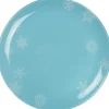 Gifi Assiette plate bleue design flocon