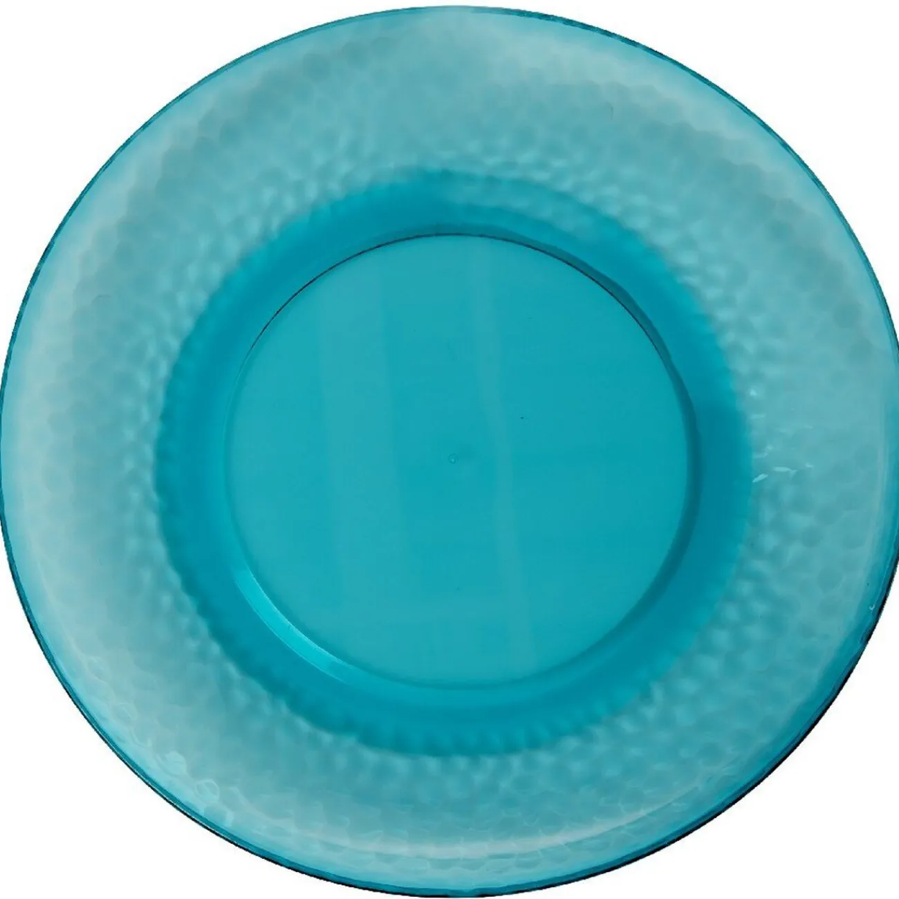 Gifi Assiette plate bleue martelé x4