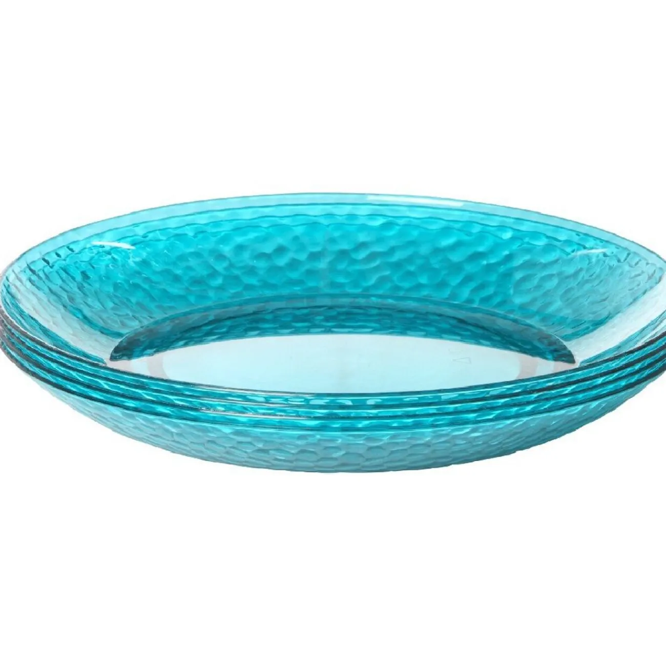 Gifi Assiette plate bleue martelé x4