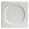 Gifi Assiette plate carrée blanche avec intérieur rond Feston
