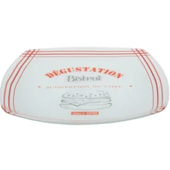 Gifi Assiette plate carrée bords arrondis design bistrot