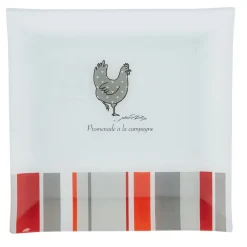 Gifi Assiette plate carrée design poule