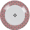 Gifi Assiette plate collection folk gris rouge