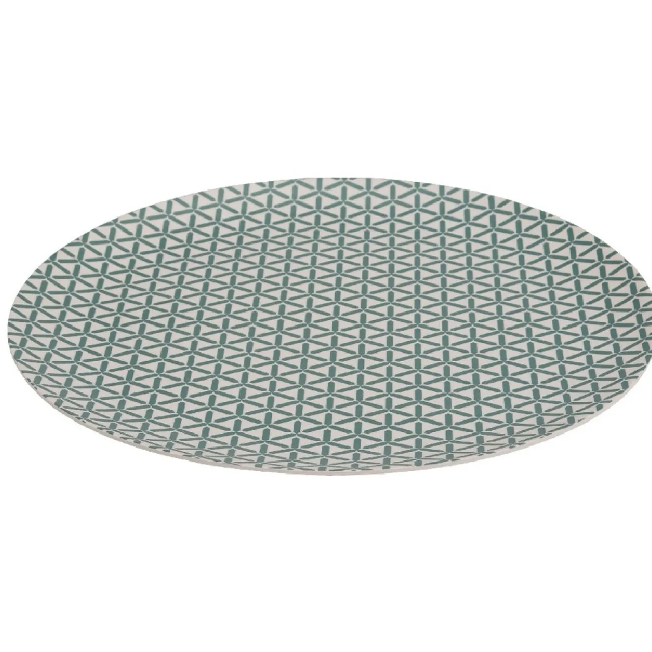 Gifi Assiette plate décor géométrique vert d'eau