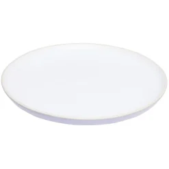 Gifi Assiette plate en faïence blanc avec liseré crème