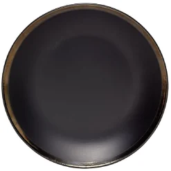 Gifi Assiette plate en faïence avec liseré doré