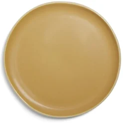 Gifi Assiette plate en faïence jaune Ø27xH1,7cm