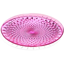 Gifi Assiette plate en plastique rose effet martelé