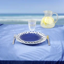 Gifi Assiette plate en porcelaine décor bleu Ø 27 cm