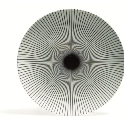 Gifi Assiette plate en porcelaine décor rayures soleil