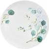 Gifi Assiette plate en porcelaine blanc et vert