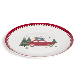 Gifi Assiette plate en porcelaine motif Noël Ø27cm