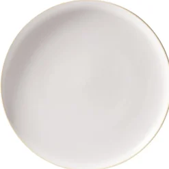Gifi Assiette plate faïence gris avec liseré crème
