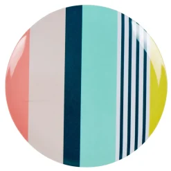 Gifi Assiette plate forme ronde motif bayadere multicolore