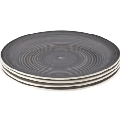 Gifi Assiette plate gris effet spirale x4