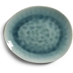 Gifi Assiette plate grès effet artisanal 28,5x24cm