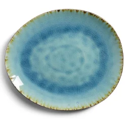 Gifi Assiette plate grès effet artisanal 28,5x24cm