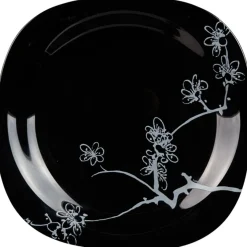 Gifi Assiette plate Luminarc noir design asiatique Ming White