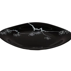 Gifi Assiette plate Luminarc noir design asiatique Ming White