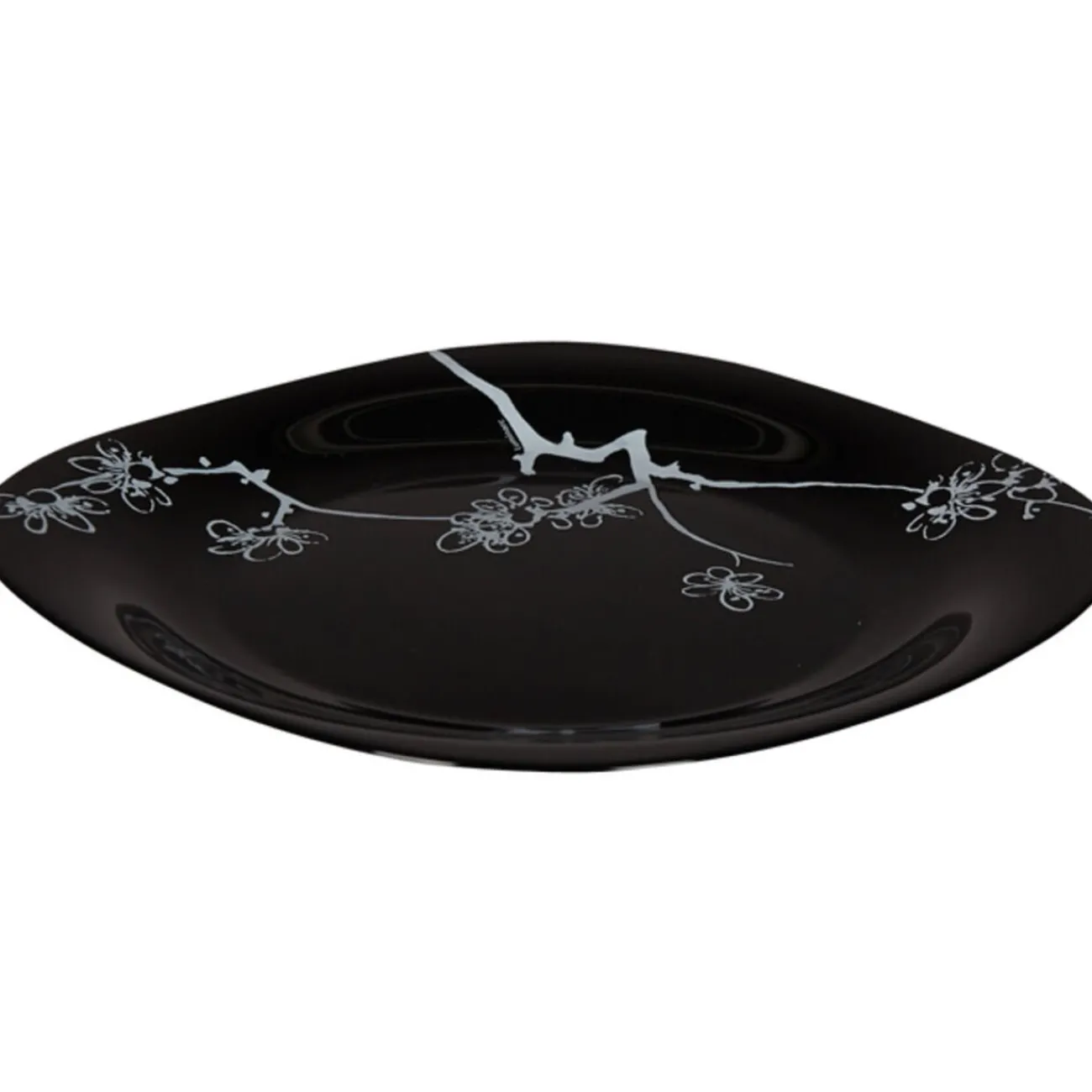 Gifi Assiette plate Luminarc noir design asiatique Ming White