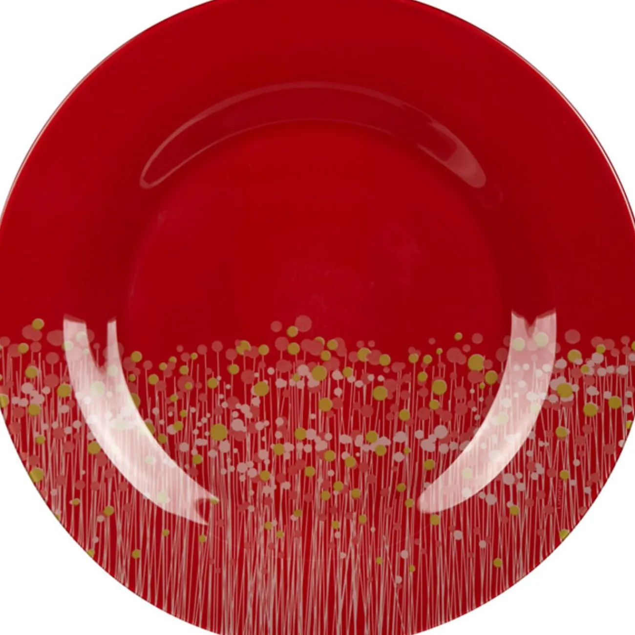 Gifi Assiette plate Luminarc rouge Flowerfield