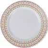 Gifi Assiette plate Luminarc ronde triangles rose gris jaune
