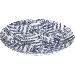Gifi Assiette plate motif feuillage bleu et blanc