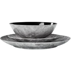 Gifi Assiette plate motif marbre gris