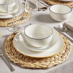 Gifi Assiette plate porcelaine blanc Ø26,5cm