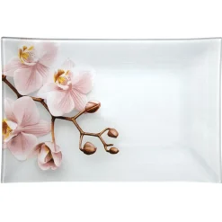 Gifi Assiette plate rectangulaire design Orchidée