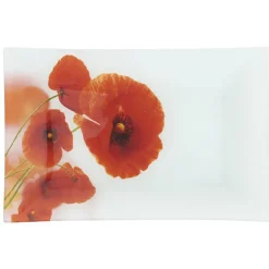 Gifi Assiette plate rectangulaire motif coquelicot
