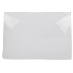 Gifi Assiette plate rectangulaire blanche incurvée