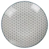 Gifi Assiette plate ronde blanche motif géométrique bleu Urban