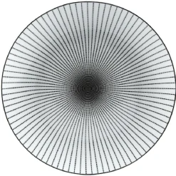 Gifi Assiette plate ronde blanche rayon noir