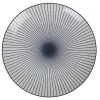 Gifi Assiette plate ronde blanche rayon bleu