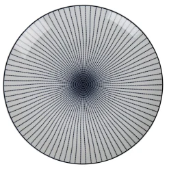 Gifi Assiette plate ronde blanche rayon bleu
