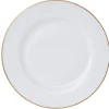 Gifi Assiette plate ronde blanche contour doré