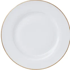 Gifi Assiette plate ronde blanche contour doré