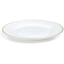 Gifi Assiette plate ronde blanche contour doré