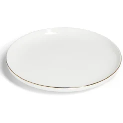 Gifi Assiette plate ronde blanc et doré Ø26cm porcelaine