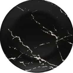 Gifi Assiette plate ronde décor marbre noir et blanc