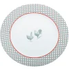 Gifi Assiette plate ronde design poule rebord motif triangulaire